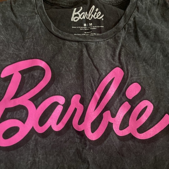 FINAL DROP🚨NWOT distressed looking gray BARBIE Barbie tshirt size medium - Picture 2 of 2